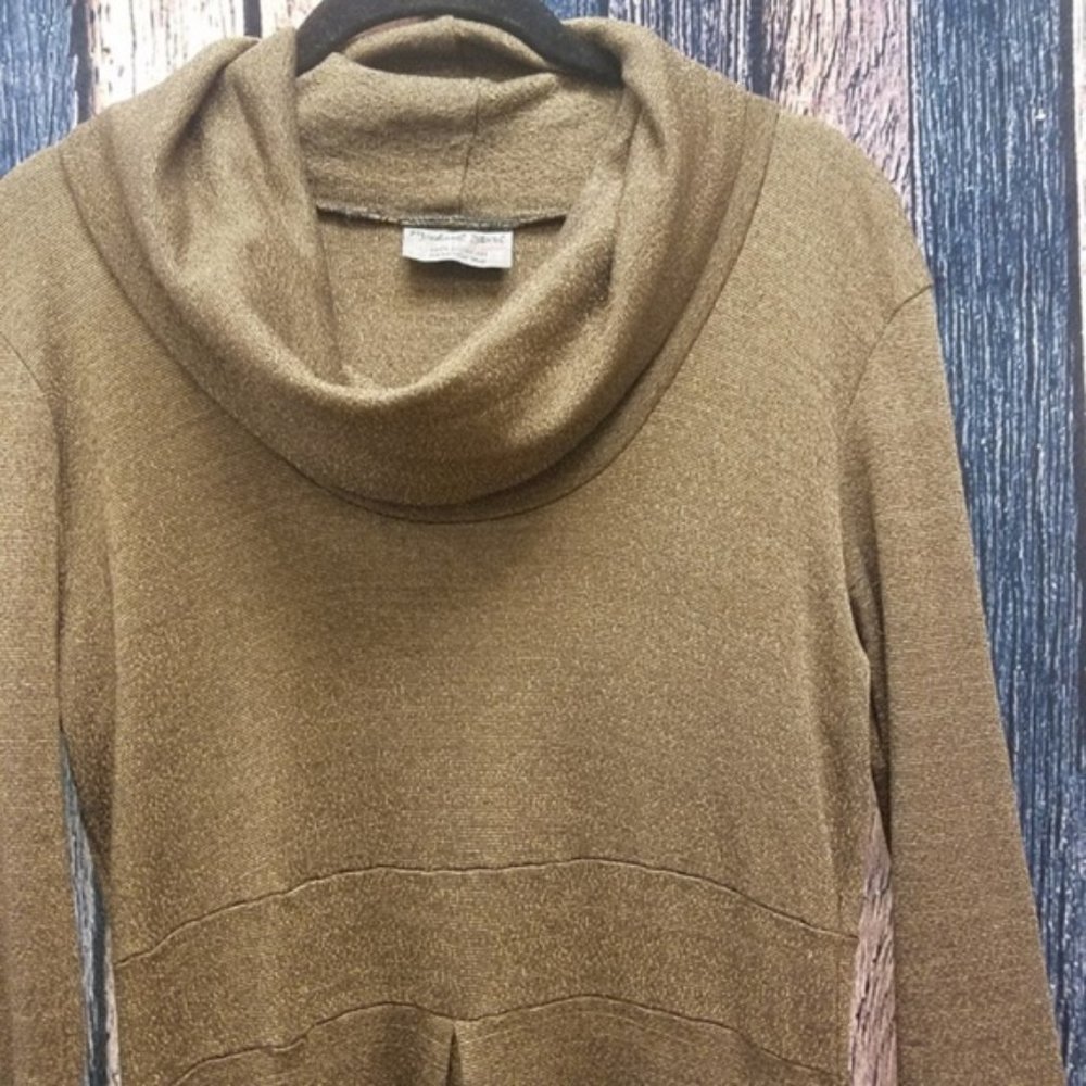Michael Stars Cowl Neck Shimmer Gold Dress